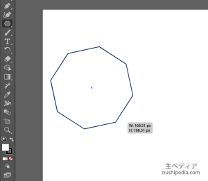ドラッグしながらキーボードの矢印キーで角の数（辺の数）を増減できる