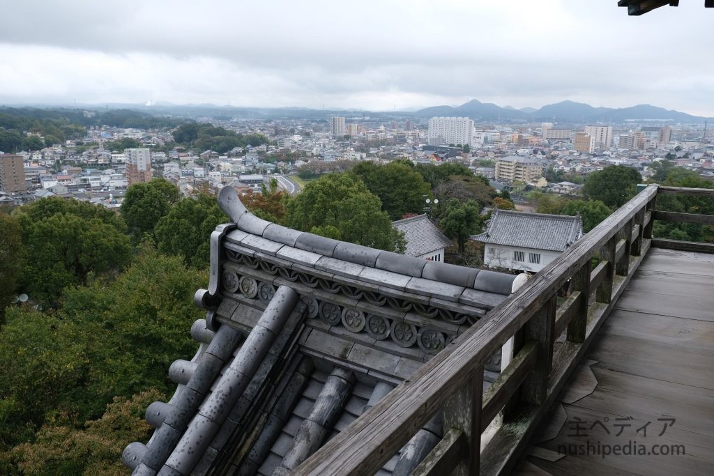 犬山市の街並み、犬山城天守からの眺め